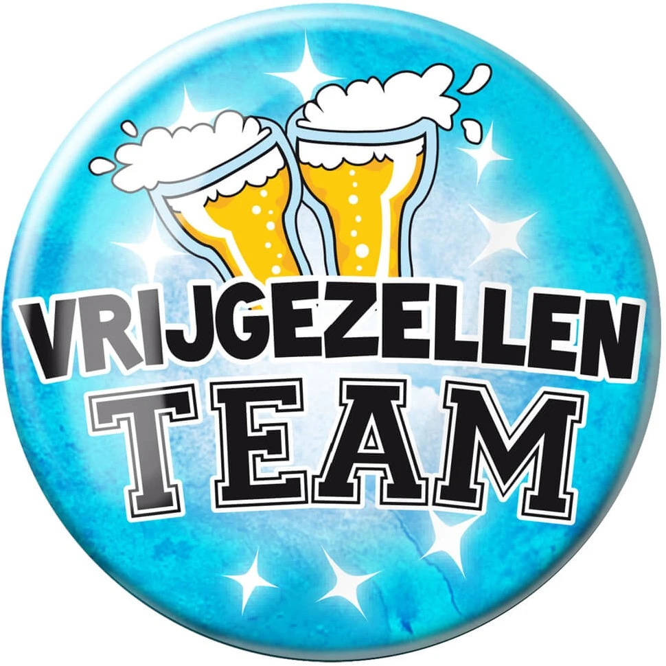 Overig Button XL Vrijgezellenteam Blauw 3 Overig Button XL Vrijgezellenteam Blauw