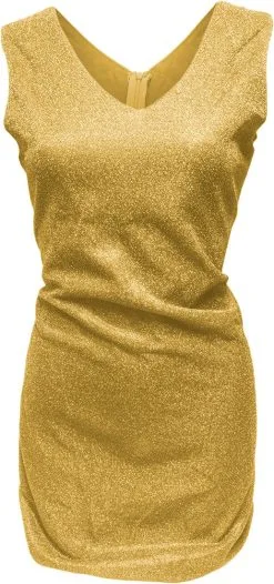 Overig Dames Glitter Jurkje Goud -Sinterklaas Verkoop dames glitter jurkje goud 2