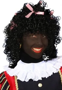 Overig Dames Pietenpruik Pepita Wetlook Met Roze Strikjes -Sinterklaas Verkoop dames pietenpruik pepita wetlook met roze strikjes 1