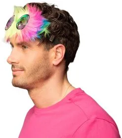 Overig Festival Bril Neon Rave Caleidoscoop -Sinterklaas Verkoop festival bril neon rave caleidoscoop man zijkant