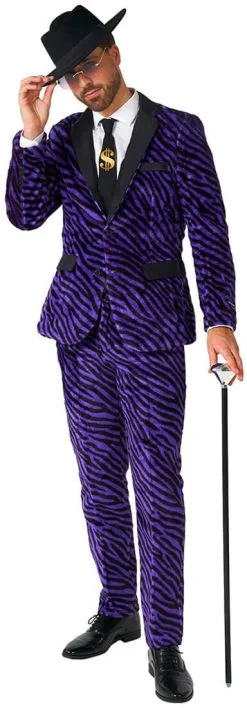 Herenkostuum Suitmeister Pimp Faux Fur Purple