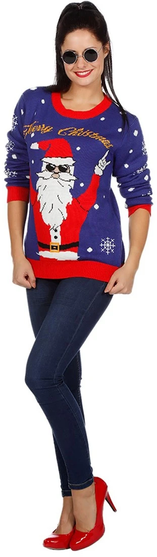 Overig Kersttrui Blauw Met Rocking Santa 6 Overig Kersttrui Blauw Met Rocking Santa - Afbeelding 4