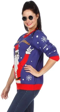 Overig Kersttrui Blauw Met Rocking Santa 9 Overig Kersttrui Blauw Met Rocking Santa -Sinterklaas Verkoop kersttrui blauw met rocking santa 2