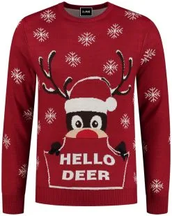 Overig Kersttrui Rudolph Hello Deer -Sinterklaas Verkoop kersttrui rudolph hello deer trui voorkant