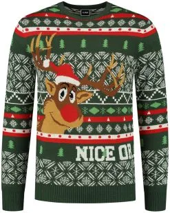 Overig Kersttrui Rudolph Nice Or Naughty
