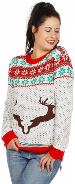 Overig Kersttrui Wit Met Rendieren