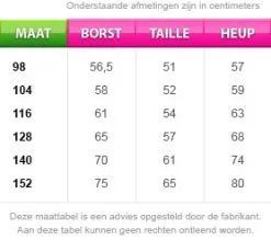 Overig Kinderkostuum Engeltje Luxe -Sinterklaas Verkoop maattabel 51