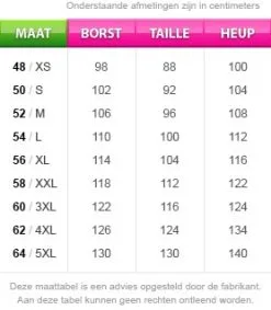 Overig Kostuum Zwarte Piet Luxe Met Cape Groen -Sinterklaas Verkoop maattabel 7