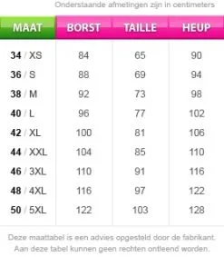 Overig Dameskostuum Marine Lady -Sinterklaas Verkoop maattabel 80