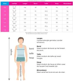 Overig Jurkje Disco Pink Girl -Sinterklaas Verkoop maattabel 9009 10