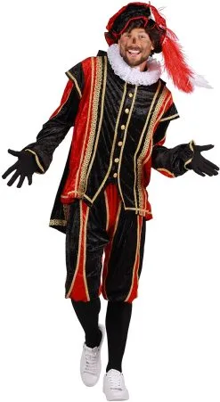 Overig Pietenpak Bilbao Zwart/Rood -Sinterklaas Verkoop pietenpak bilbao zwart rood 2