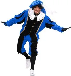 Overig Pietenpak Carlos Polyester Fluweel Blauw/Zwart -Sinterklaas Verkoop pietenpak carlos polyester fluweel blauw zwart 3