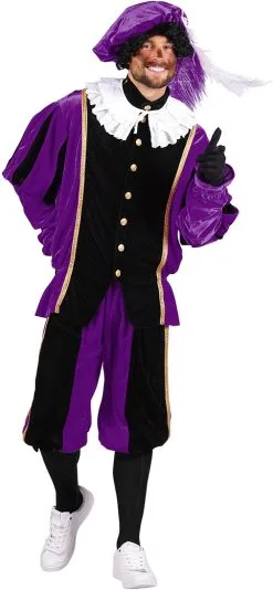 Overig Pietenpak Carlos Polyester Fluweel Paars/Zwart