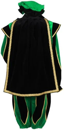 Overig Pietenpak Toledo Zwart-Groen Luxe -Sinterklaas Verkoop pietenpak toledo zwart groen luxe achterkant