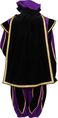 Overig Pietenpak Toledo Zwart-Paars Luxe -Sinterklaas Verkoop pietenpak toledo zwart paars luxe achterkant