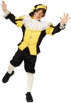 Overig Pietenpakje Kind Geel-Zwart Luxe