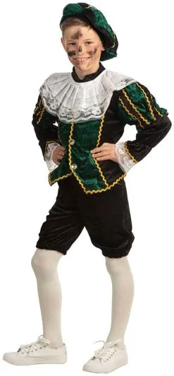 Overig Pietenpakje Kind Groen-Zwart Luxe -Sinterklaas Verkoop pietenpakje kind groen zwart luxe 2