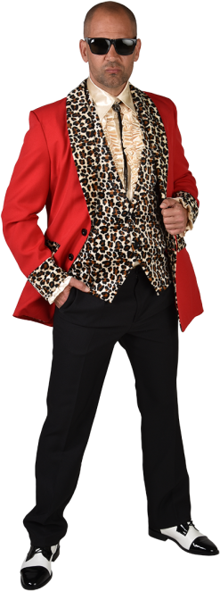 Overig Pooier Colbert Rood-Panter Voor Heren - Jaren 50 -Sinterklaas Verkoop pooier colbert rood panter voor heren jaren 50 2