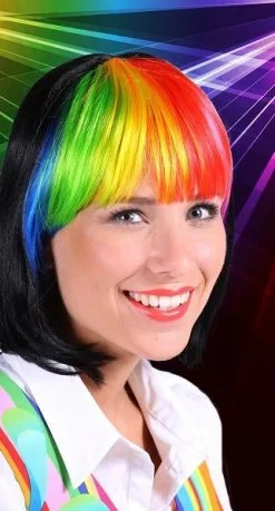 Overig Pruik Lola Luxe Zwart-Multi