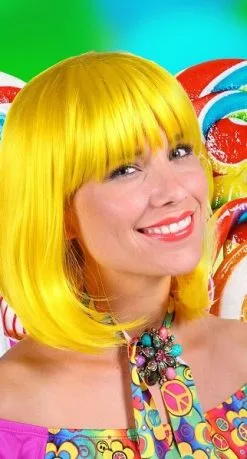 Overig Pruik Samantha Luxe Geel