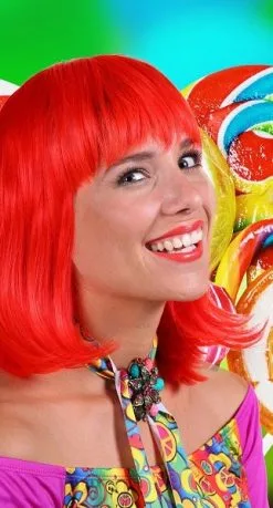 Overig Pruik Samantha Luxe Rood