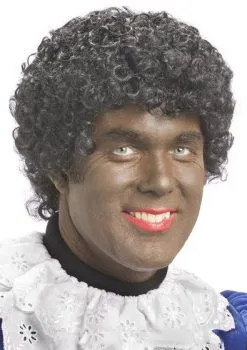 Overig Pruik Zwarte Piet Luxe XXL