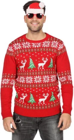 Overig Rode Kersttrui Met Kerstboom En Rendier