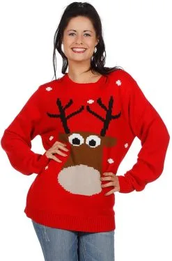 Overig Rode Kersttrui Met Rendier