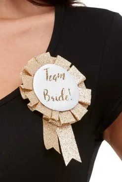 Overig Rozet Team Bride Glitter Goud