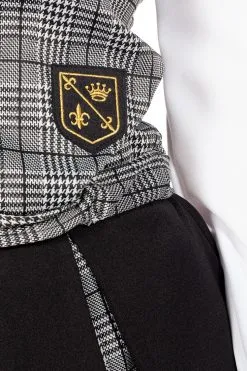 Overig Schoolgirl Outfit Zwart-Grijs -Sinterklaas Verkoop schoolgirl outfit zwart grijs detail