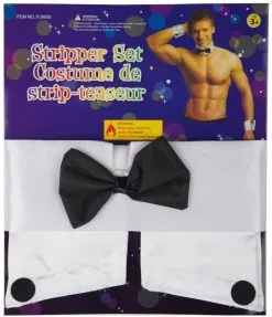 Overig Stripper Set (Kraag Met Vlinderstrik+2 Manchetten)