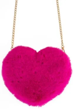 Overig Tasje Hart Pluche Pink