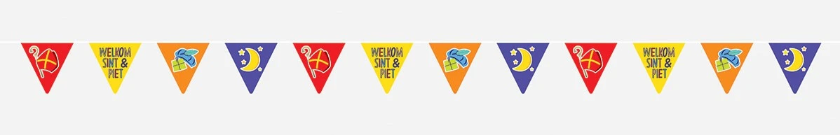 Overig Vlaggenlijn Welkom Sint & Piet - 6m 4 Overig Vlaggenlijn Welkom Sint & Piet - 6m - Afbeelding 2