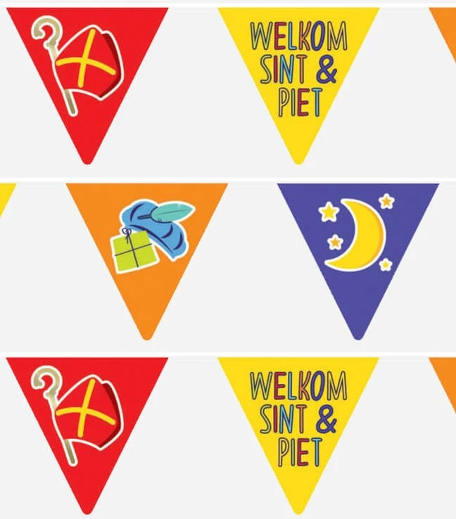 Overig Vlaggenlijn Welkom Sint & Piet - 6m 3 Overig Vlaggenlijn Welkom Sint & Piet - 6m