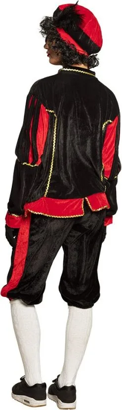 Overig Zwarte Pietenpak Zwart-Rood Voor Volwassenen 10 Overig Zwarte Pietenpak Zwart-Rood Voor Volwassenen -Sinterklaas Verkoop zwarte pietenpak zwart rood voor volwassenen vrouw achterkant